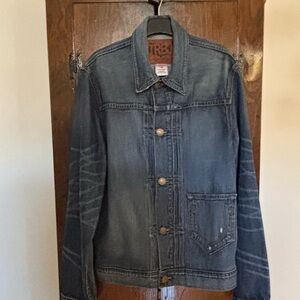 TRUE Religion Jeans Denim jacket pony express cinch Iron Horse XL Mens